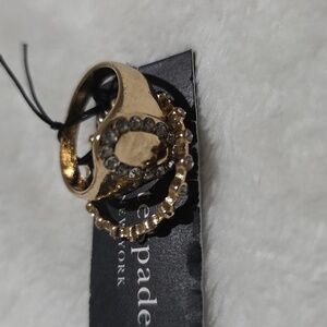 Kate Spade Gold-tone and‎ Crystal Ring Set.